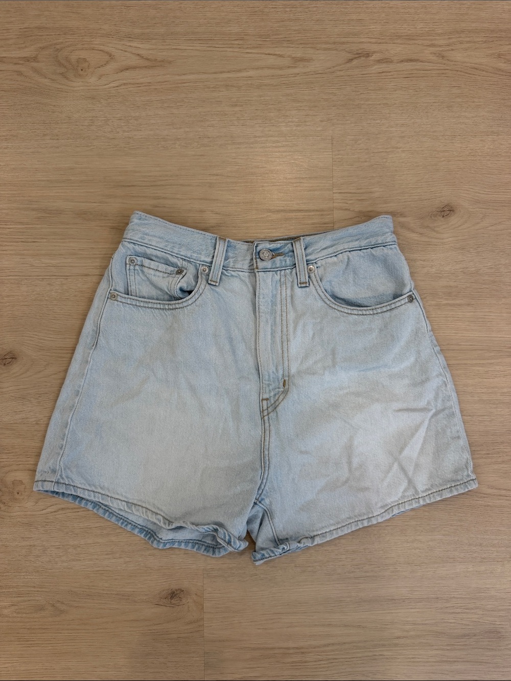 Leviโs 27 High-Rise Light Blue Denim Womenโs Shorts